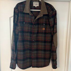 Roark Revival Button Down Flannel - Black/Red/Brown/Grey Checkered - XL